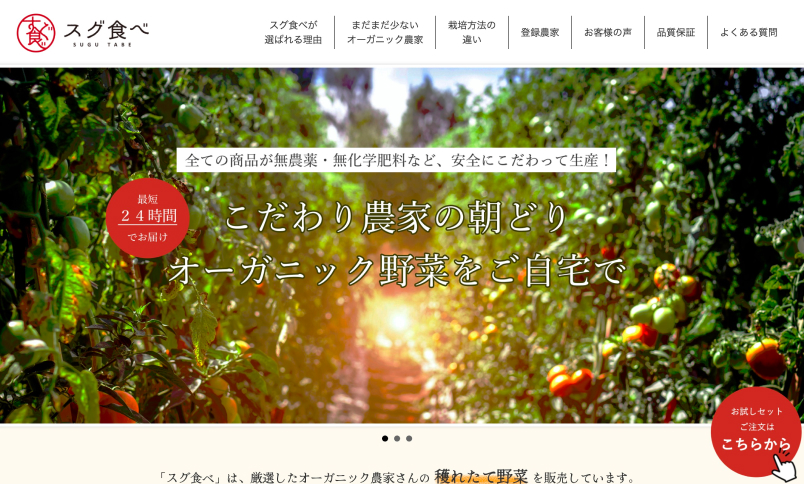 すぐ食べ様　サイトトップ画像